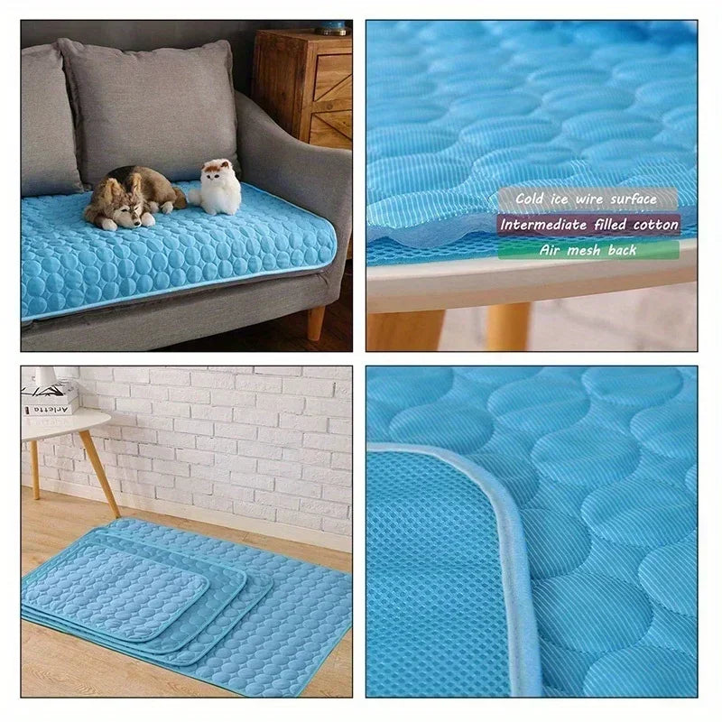 Cooling Silk Dog Bed Mat – Soft Summer Pet Sleeping Pad