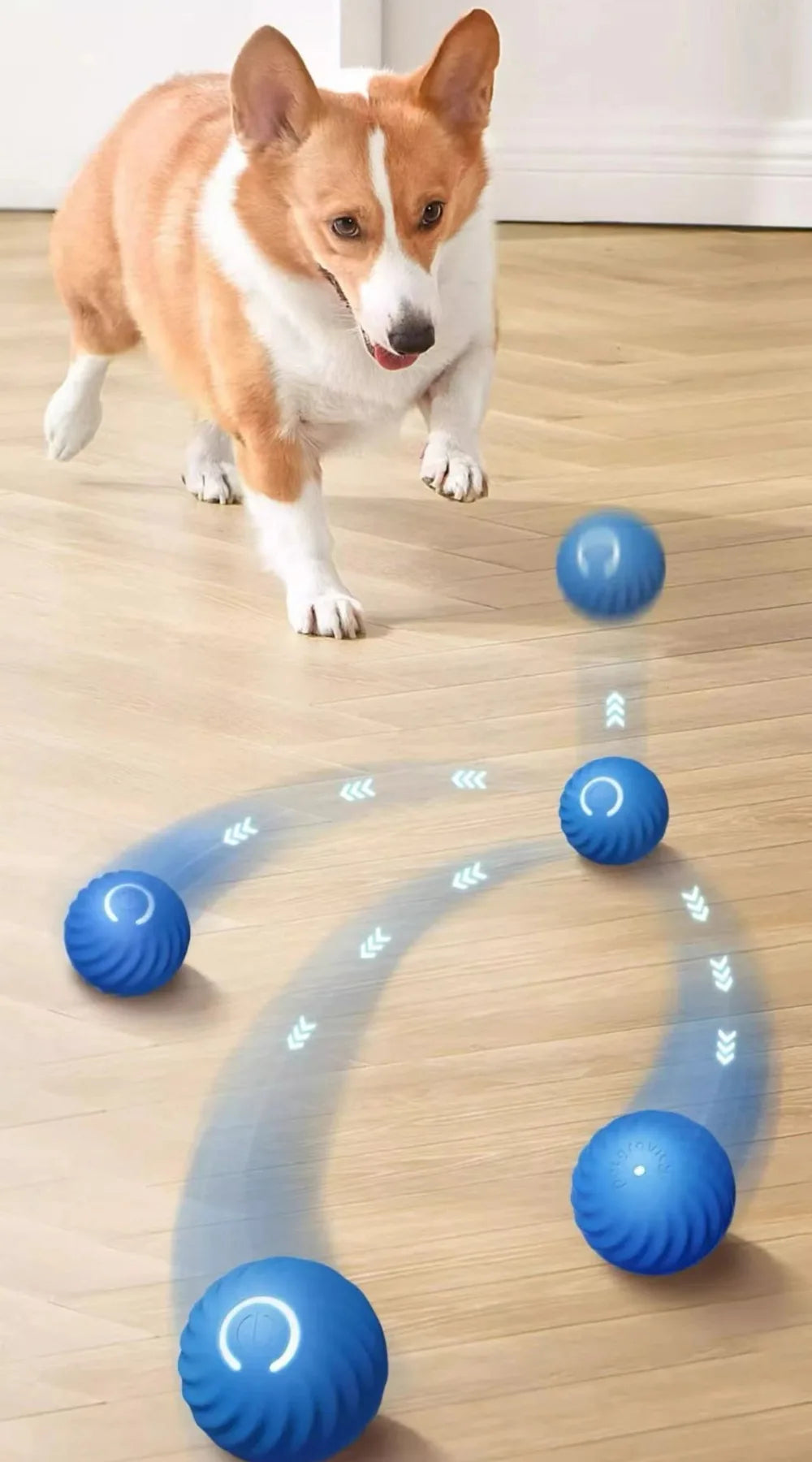 Automatic Moving Dog Ball Toy – USB Rechargeable Interactive Jumping & Rotating Puppy Toy