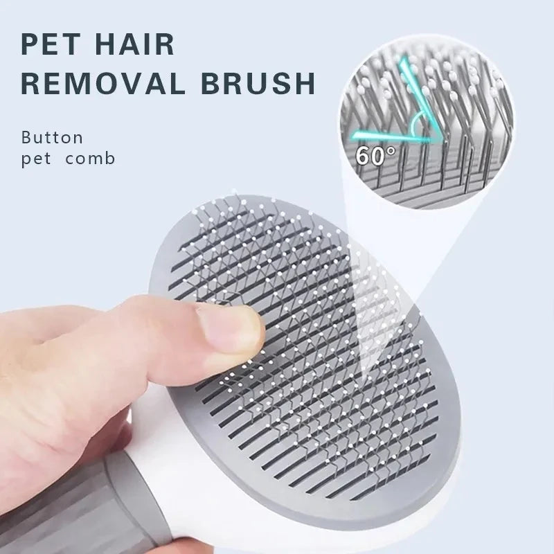 Self-Cleaning Pet Grooming Brush for Dogs & Cats – Hair Remover and Dematting Comb