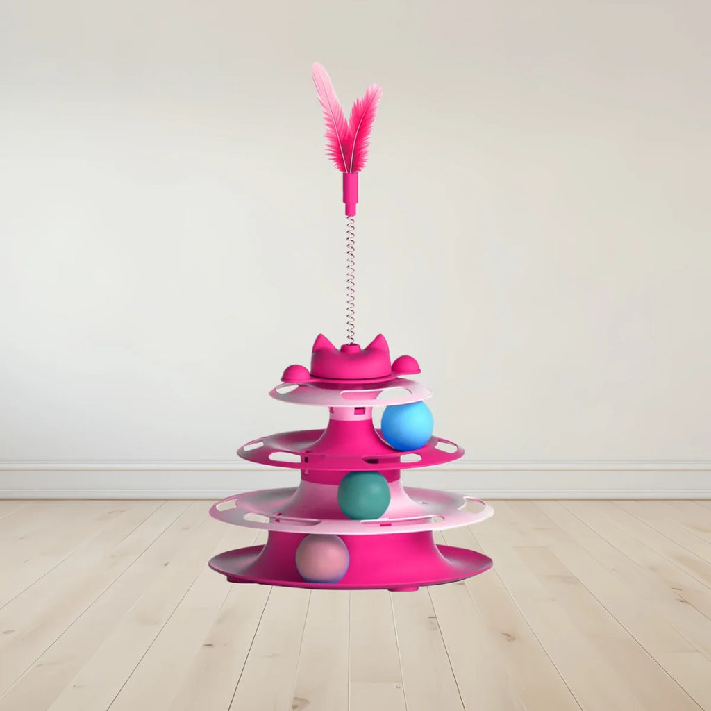 Lightweight plastic cat toy balls for indoor chasing and batting play