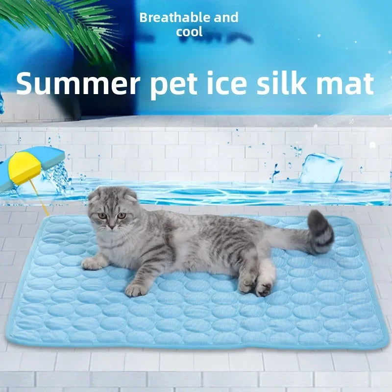 Cooling Silk Dog Bed Mat – Soft Summer Pet Sleeping Pad