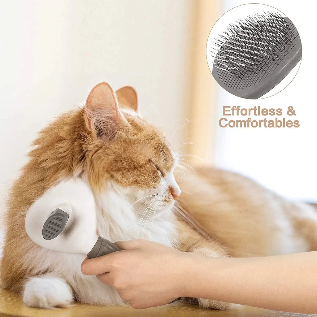 Self-Cleaning Pet Grooming Brush for Dogs & Cats – Hair Remover and Dematting Comb
