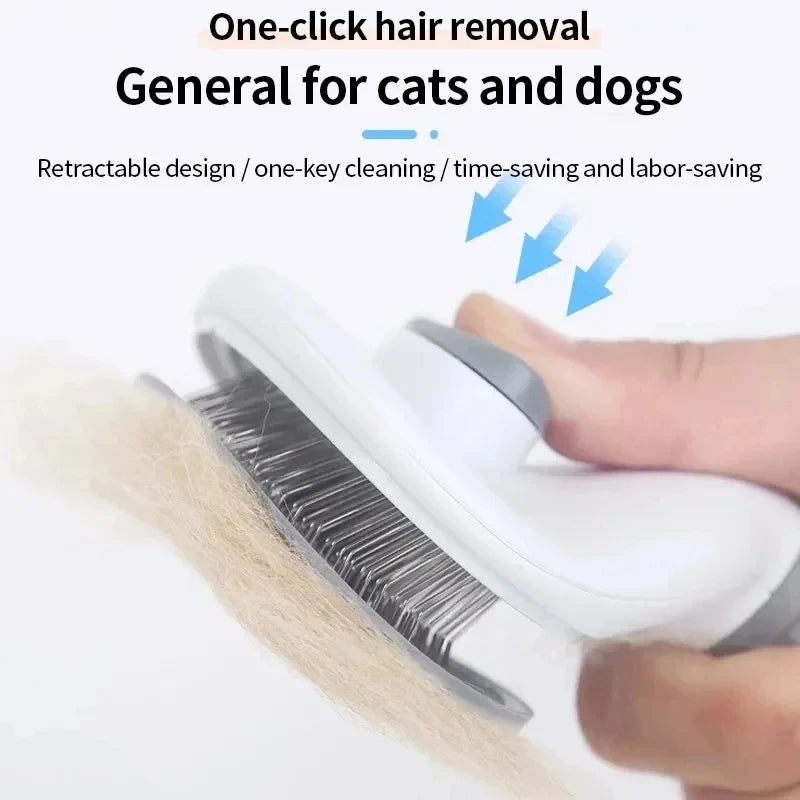 Self-Cleaning Pet Grooming Brush for Dogs & Cats – Hair Remover and Dematting Comb