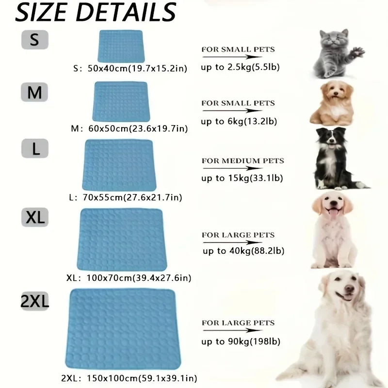 Cooling Silk Dog Bed Mat – Soft Summer Pet Sleeping Pad