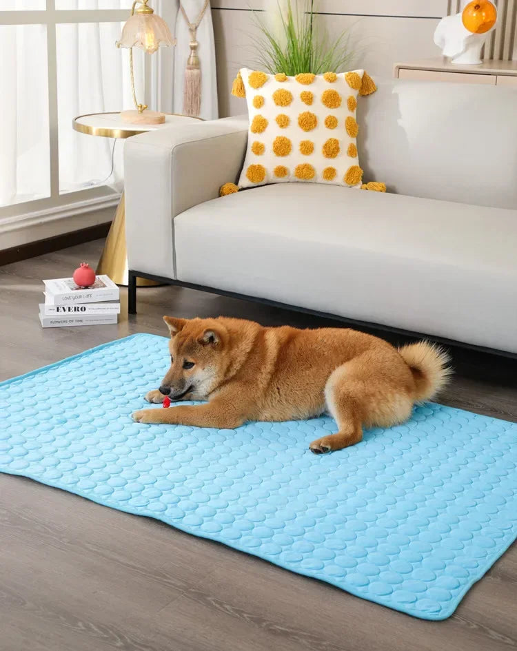 Cooling Silk Dog Bed Mat – Soft Summer Pet Sleeping Pad