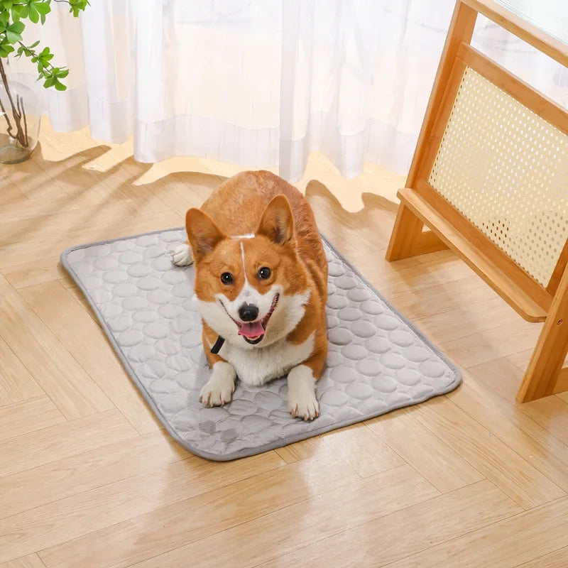 Cooling Silk Dog Bed Mat – Soft Summer Pet Sleeping Pad