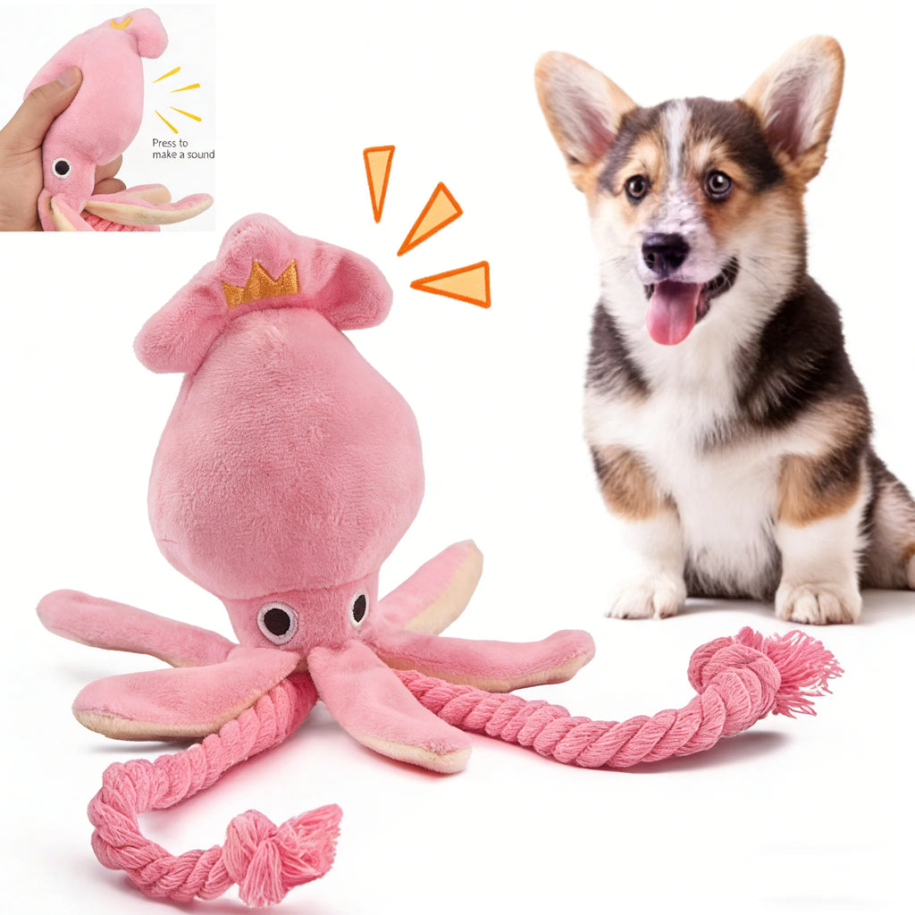Soft fleece dog chew toy for gentle supervised indoor play