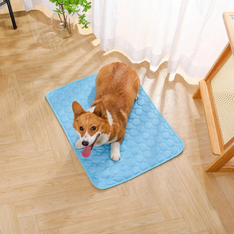 Cooling Silk Dog Bed Mat – Soft Summer Pet Sleeping Pad
