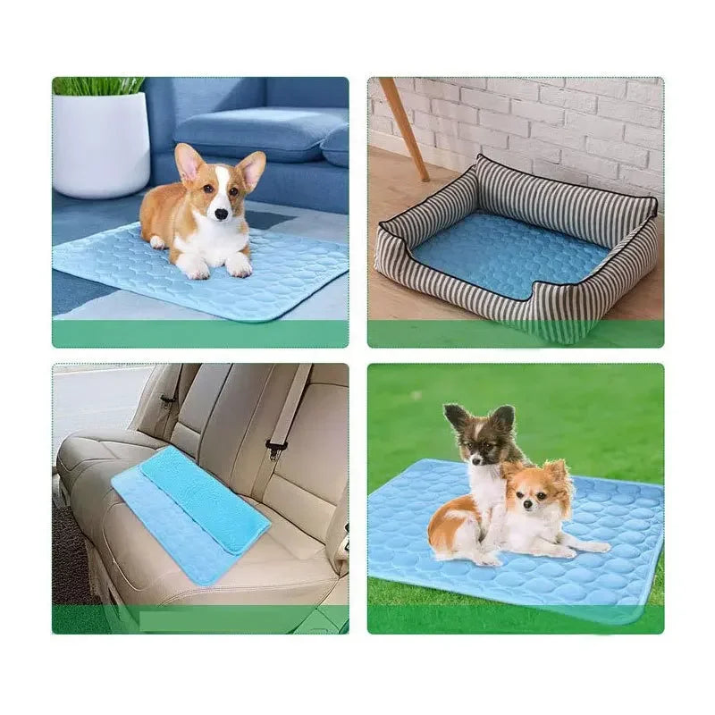 Cooling Silk Dog Bed Mat – Soft Summer Pet Sleeping Pad