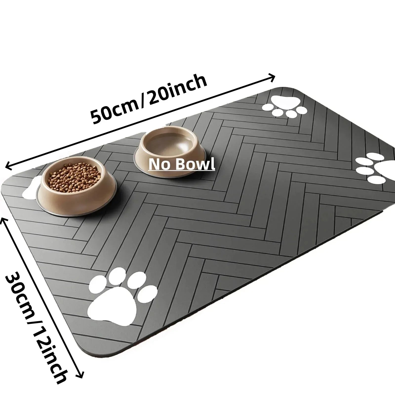 Quick-Dry Waterproof Pet Feeding Mat with Rubber Backing