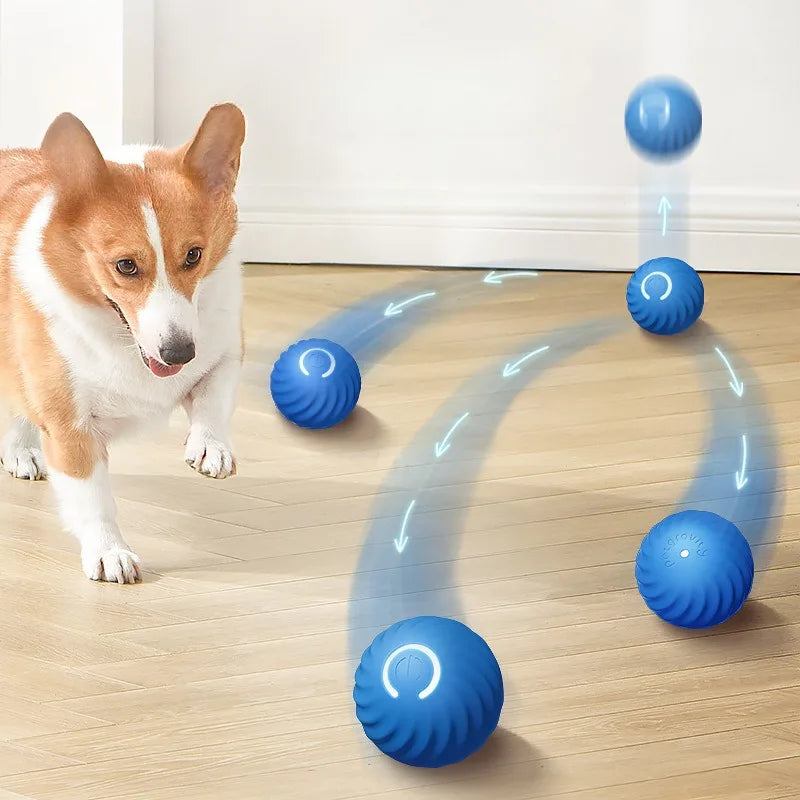 Automatic Moving Dog Ball Toy – USB Rechargeable Interactive Jumping & Rotating Puppy Toy