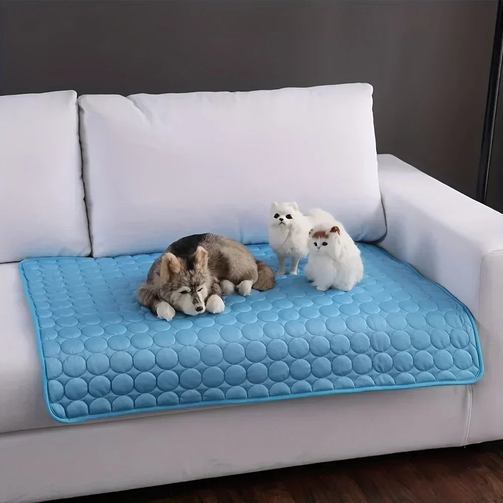 Cooling Silk Dog Bed Mat – Soft Summer Pet Sleeping Pad