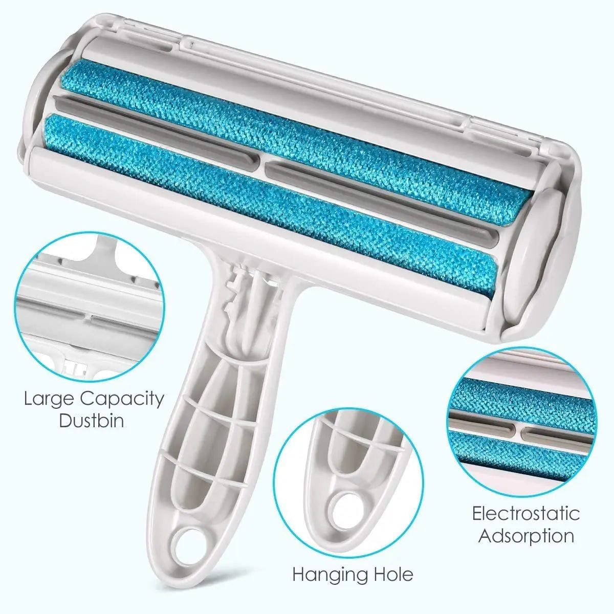 Self-Cleaning Pet Hair Remover Roller for Dogs & Cats – Manual Fur Remover for Furniture