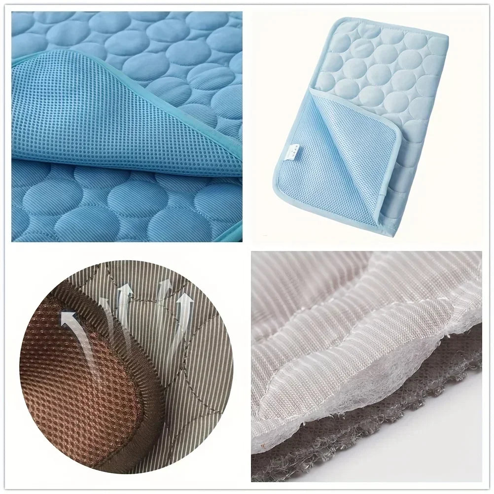 Cooling Silk Dog Bed Mat – Soft Summer Pet Sleeping Pad