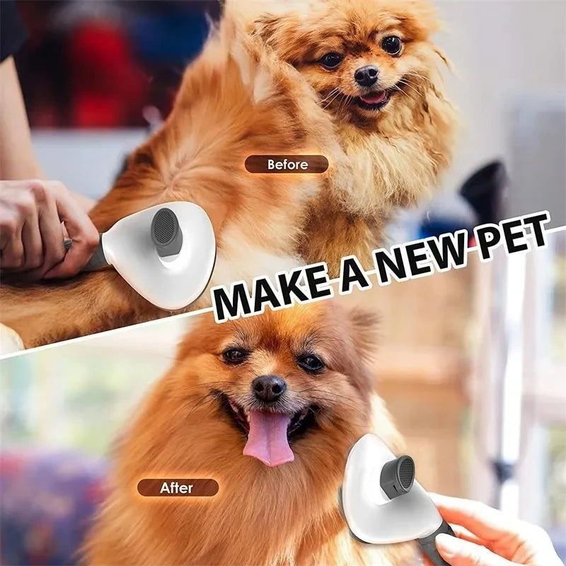 Self-Cleaning Pet Grooming Brush for Dogs & Cats – Hair Remover and Dematting Comb