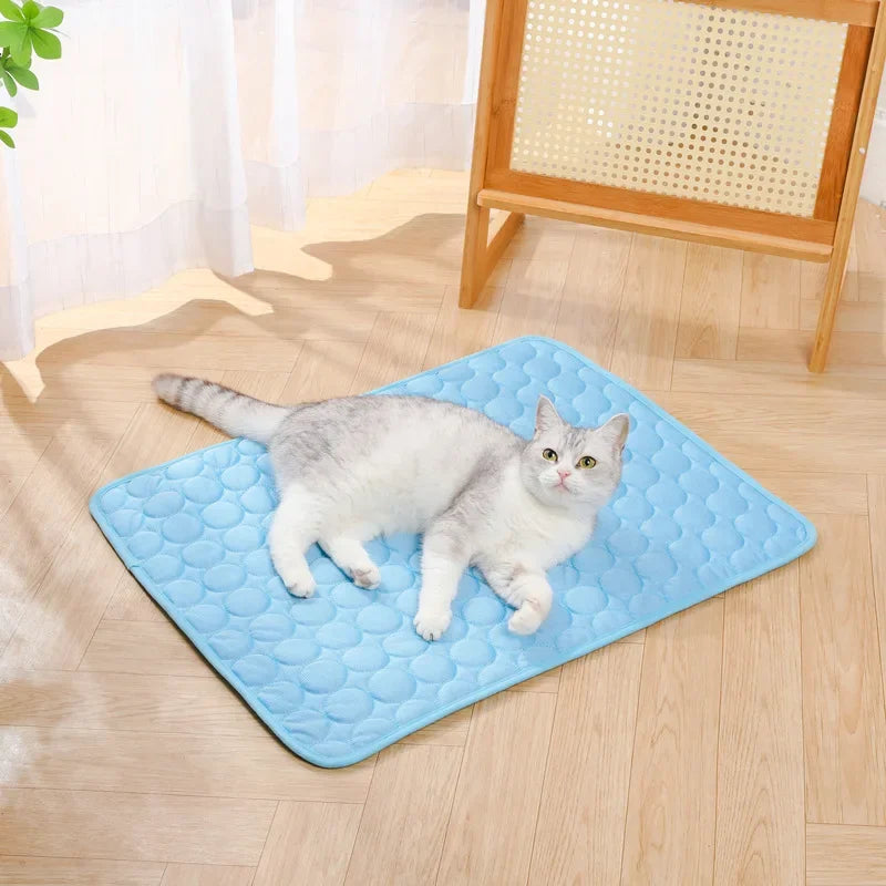 Cooling Silk Dog Bed Mat – Soft Summer Pet Sleeping Pad