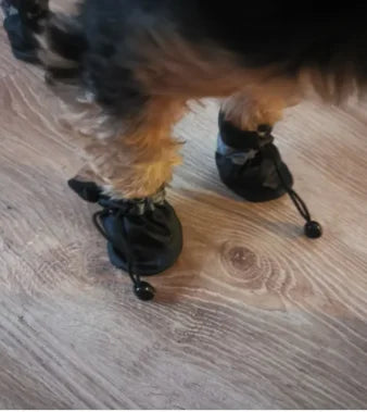 Waterproof PU Dog Shoes with Non-Slip Rubber Sole – Set of 4