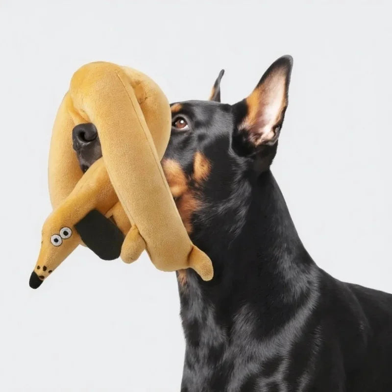 Plush Dog Toy for Aggressive Chewers – Soft Fleece Squeaky Toy for Dog