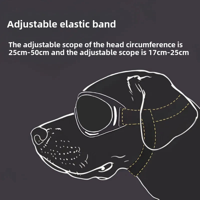 Adjustable Dog Goggles Sunglasses – Black Pet Eye Protection for Dogs