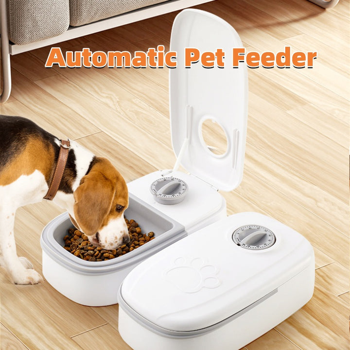 Automatic gravity cat feeder and water dispenser for cats and small dogs