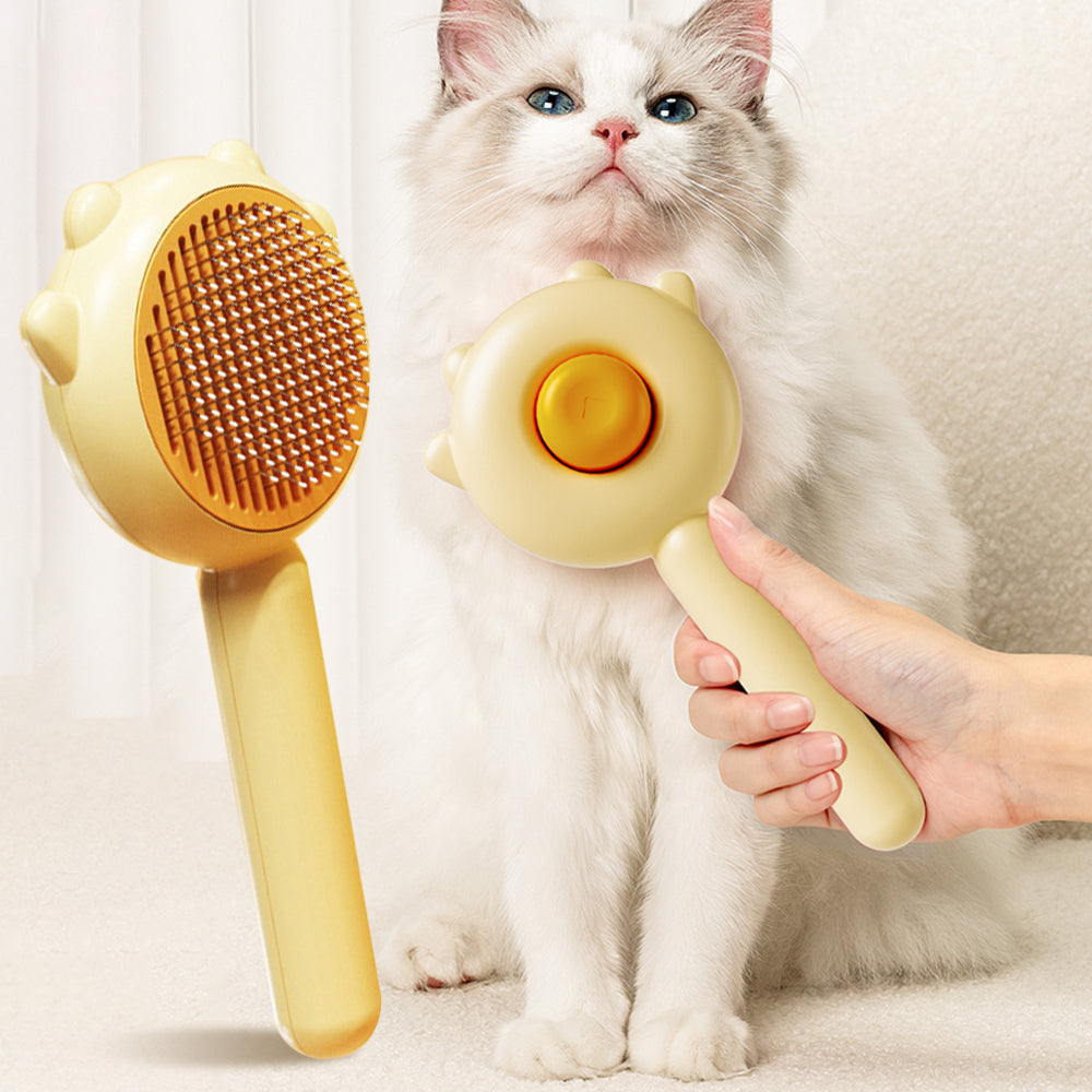 Stainless steel pet grooming comb for removing loose hair from dogs and cats